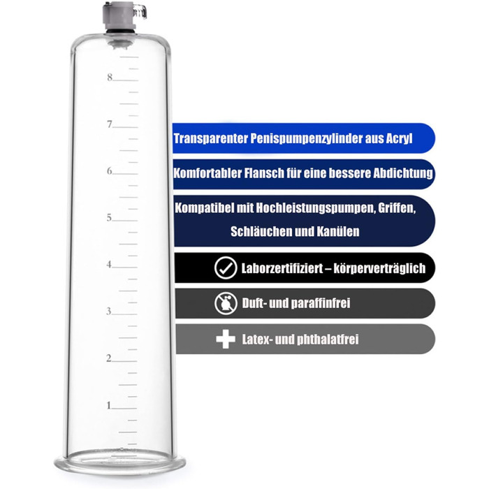 Вакуумна помпа для збільшення пеніса з силіконовим шлангом для чоловіків. Допомагає при еректильній дисфункції. Іграшка для дорослих для соло та парних ігор (23x5.7 см)