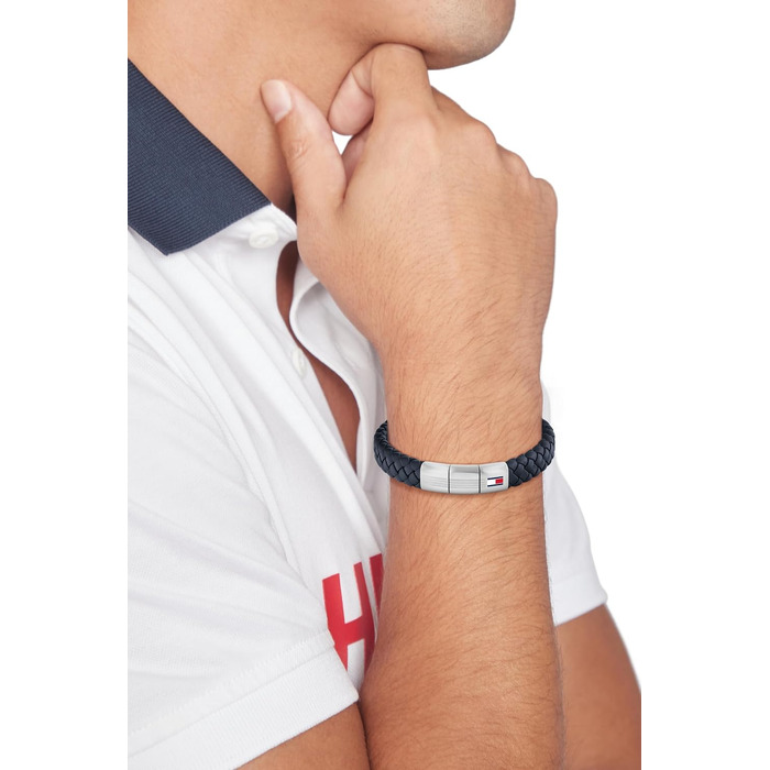 Шкіряний браслет Tommy Hilfiger для чоловіків, класичний аксесуар (чорний, коричневий, синій)
