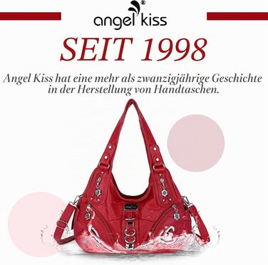 Жіноча сумка-хобо Angelkiss: велика сумка через плече для щоденного використання та подорожей, червона (Getaway Solids)