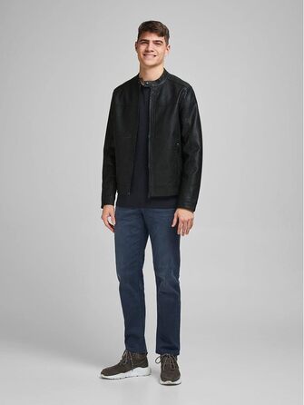 Чоловіча куртка Jack & Jones зі штучної шкіри, чорна, розмір S