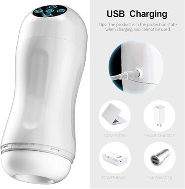 Електричний масажер для чоловіків з 4 режимами, нагріванням та 6 перистальтичними режимами