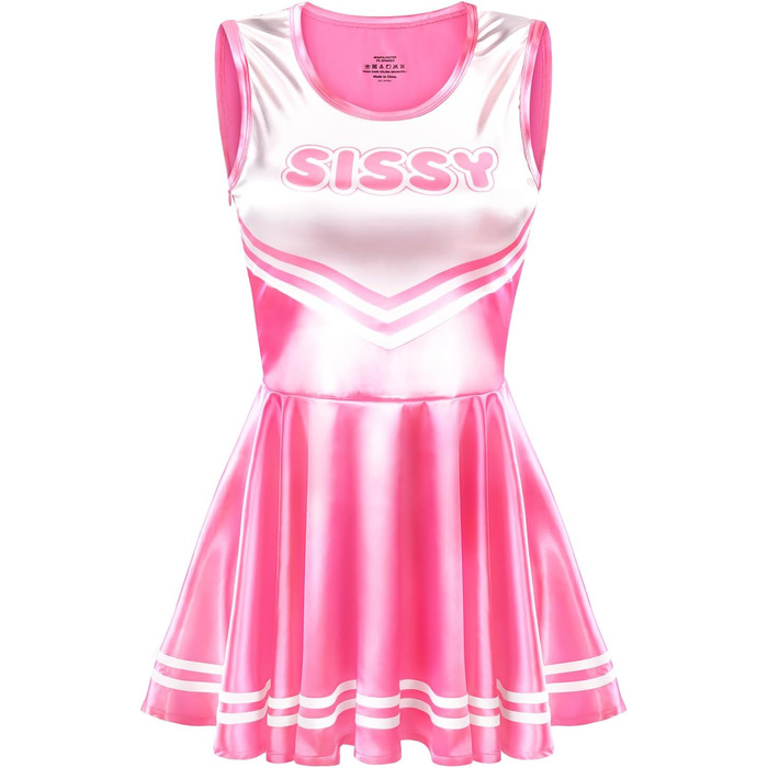 Комбінезон без рукавів з блискучого атласу LittleForBig для дорослих (рожевий, XXL)