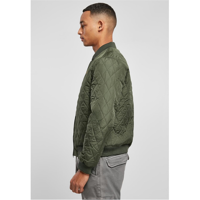 Чоловіча стібана куртка Urban Classics Diamond Quilt Jacket, оливкова, розмір 3XL