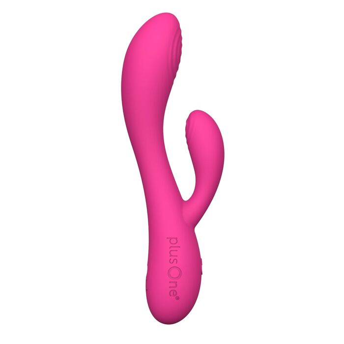 Вібратор подвійний PlusOne Dual Rabbit: Масажер для жінок та чоловіків, 10 режимів, силікон, водонепроникний, USB-зарядка