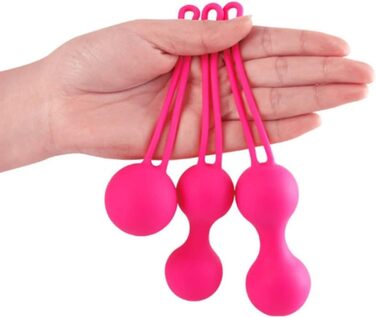 3 шт. Вагінальні кульки-перлини з силікону для жінок - тренажер Kegel, рожевий