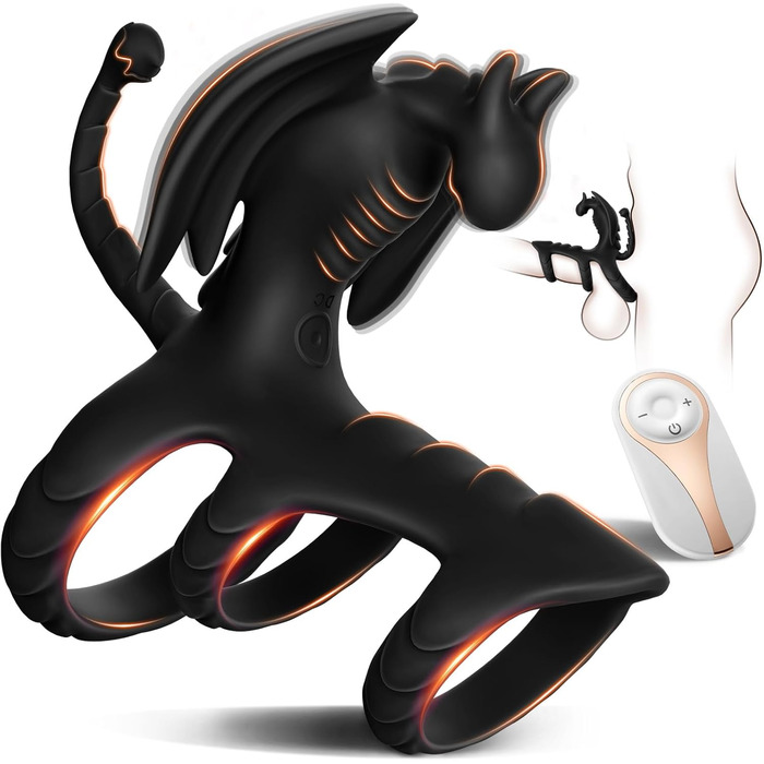 Вібратор кільце для пеніса Jinqian з пультом дистанційного керування та 10 режимами вібрації. Інтимні іграшки для чоловіків та пар. Кільце для стимуляції клітора. Еротичні іграшки для дорослих