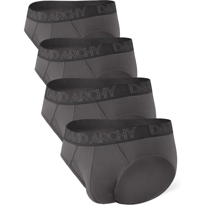 Чоловічі труси DAVID ARCHY (4 шт.) з бамбукової віскози, XL, сірі