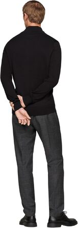 Чоловічий світшот Tommy Hilfiger Essential Cotton Zip Thru з коміром-стійкою та блискавкою, чорний, розмір S