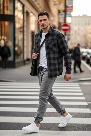 Чоловічі джинсові джогери Reslad Slim Fit RS-2073, сірі (розмір M)