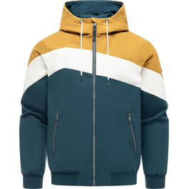 Чоловіча легка перехідна куртка Ragwear Stewie Block: водонепроникна та дихаюча вітровка з капюшоном, колір Cinnamon, розмір XL