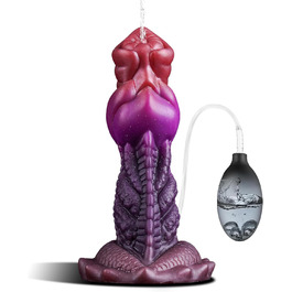 Силіконовий дildo-дракон зі спреєм, 19 см, анальний плаг для жінок та чоловіків