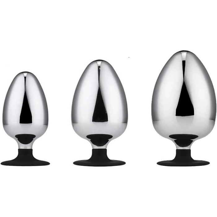 Анальний плаг GeRRiT з нержавіючої сталі, еліптичної форми, для масажу простати та стимуляції, унісекс (S)