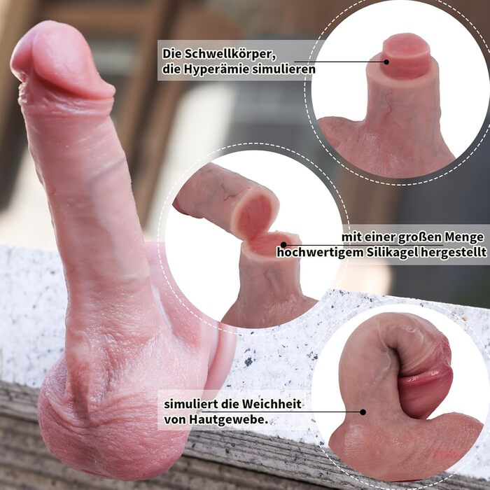 Реалістичний дилда Falcon, 20.7 см, з матеріалу, безпечного для тіла, секс-іграшка для жінок, гнучкий дилда з присоскою для рук