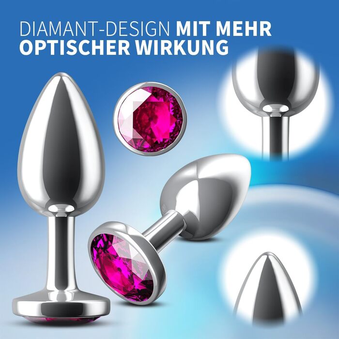 Анальні пробки для жінок та чоловіків, набір 3 шт. Силікон, метал, вібрація 10 режимів. Іграшки для дорослих, підходять для початківців, пар.