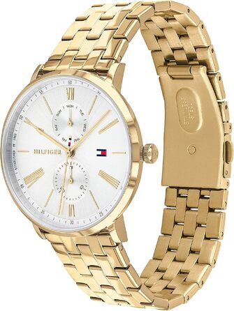 Жіночий багатофункціональний кварцовий годинник Tommy Hilfiger з 3 додатковими циферблатами, водонепроникність 3ATM, сріблястий з білим циферблатом