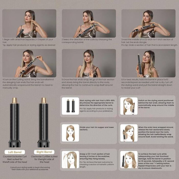Мультистайлер для волосся 5 в 1 Haarstyler 1000W: фен-щітка, гофре, вирівнювач та насадки для завивки, білий