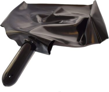 Латексний сліп з пеніс-карманом - сексуальні латексні шорти та анальний презерватив для чоловіків, чорний, 0.4 мм, XL