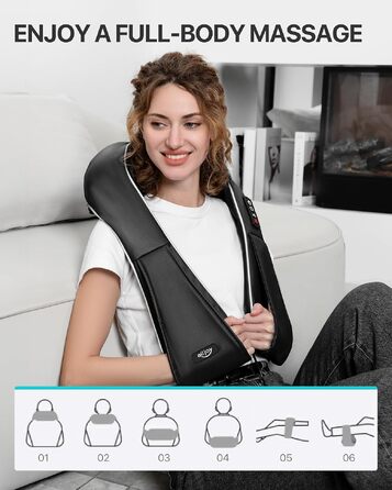 Масажер для шиї та плечей Shiatsu з інфрачервоним підігрівом, 3D електричний масажер для спини та шиї (подарунковий варіант)