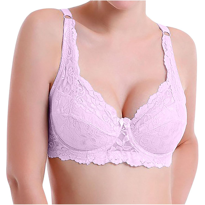 3 шт. комплект жіночої бюстгальтера без кісточок CXCX Push Up мереживний, чорний, рожевий, білий, регульовані бретелі, комфортний, для щодня, 95C