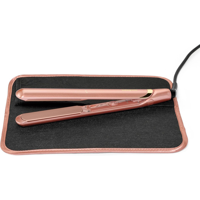 Випрямляч для волосся BaByliss Rose Gold 2598PE з керамічними пластинами, регулювання температури до 235°C, швидкий нагрів, універсальна напруга