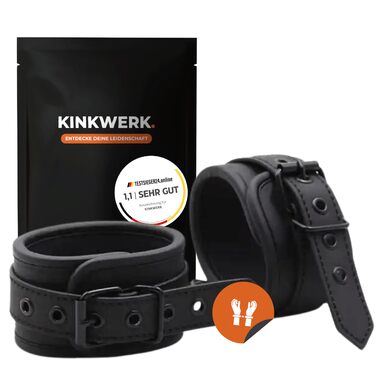 Кафтанчики Real PU для зв'язування рук | З металевим кільцем | Гнучкі та міцні для BDSM-ігор | З комфортною підкладкою | Естетичний, дискретний дизайн | BDSM, Bondage (руки)