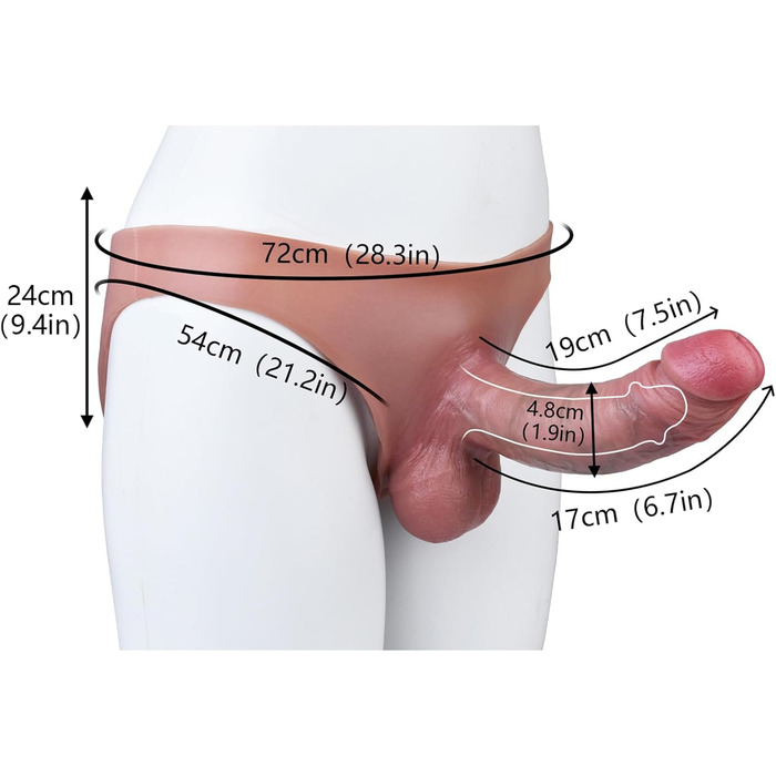 Секс-іграшка Axcroo: Реалістичний ременний пеніс з об'ємними яєчками та імітацією вен. Іграшка для чоловіків та пар.