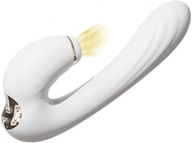 Вібратор Rabbit G-Punkt, силіконовий вібратор для жінок, кліторальний масажер з 7 режимів вібрації та 3 режимами насосу. Іграшки для дорослих, білий.