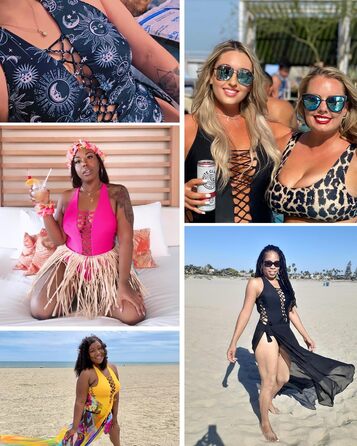 Монокіні Holipick для жінок, розмір plus size, чорний