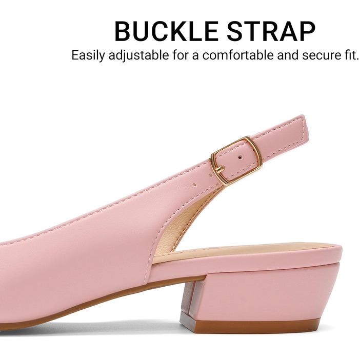 Жіночі туфлі-балетки Dream Pairs Slingback з відкритим каблуком, світло-рожеві, розмір 43 EU