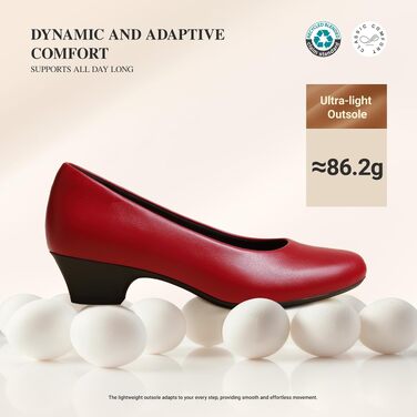 Жіночі туфлі-човники DREAM PAIRS на стійких підборах, червоні, розмір 38.5 EU