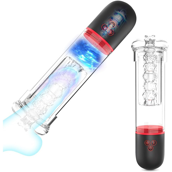 Електрична вакуумна помпа для пеніса NAIXBTY з 9-ма режимами вібрації та 4-ма рівнями потужності. Розширювач пеніса, тренажер витривалості. Інтимні іграшки для чоловіків