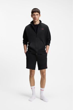 Чоловічий шкіряний ремінь HUGO Geek Sz35 чорного кольору з червоною прошивкою та логотипом на пряжці, розмір M