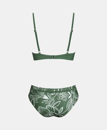 CUPSHE Бкіні Сет Пуш Ап Кросовер, Двочастинний Купальник (XL, Темно-зелений)