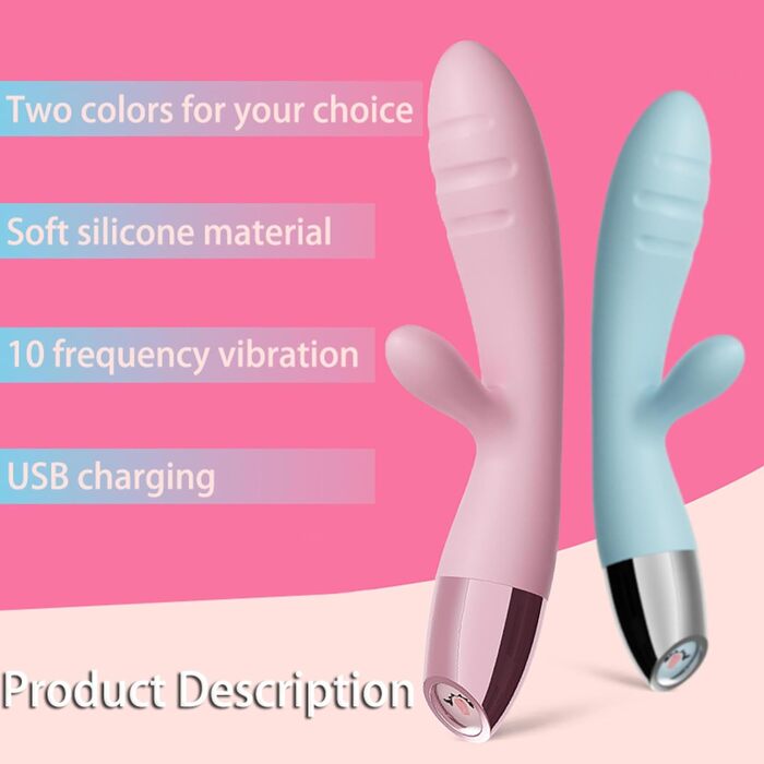 Вібратор Rabbit Silikon для G-точки, 10 режимів. Іграшка для дорослих, рожевий