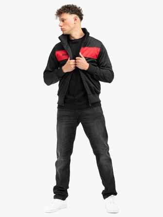 Чоловіча спортивна куртка Lonsdale Slim Fit, поліестер, чорно-червона, розмір XS