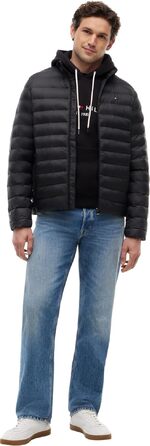 Чоловіча куртка Tommy Hilfiger Core Packable Recycled — легка компактна вітровка, чорна, розмір M