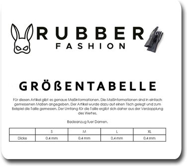 Корсет з латексу Rubberfashion для жінок, чорний, 0.4 мм, XL (відкритий крок, низька талія)