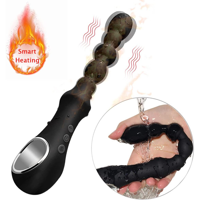 Вібратор для анусу JFRong з 7 режимами вібрації та підігрівом - анальні кульки, стимулятор G-точки, для чоловіків, жінок, пар