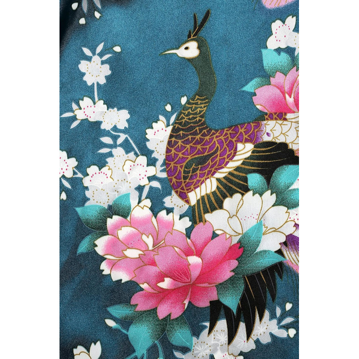 Халат жіночий довгий з атласу, квітковий принт, модель кімоно, Babeyond. Ідеально для дому, відпочинку та вечірок.