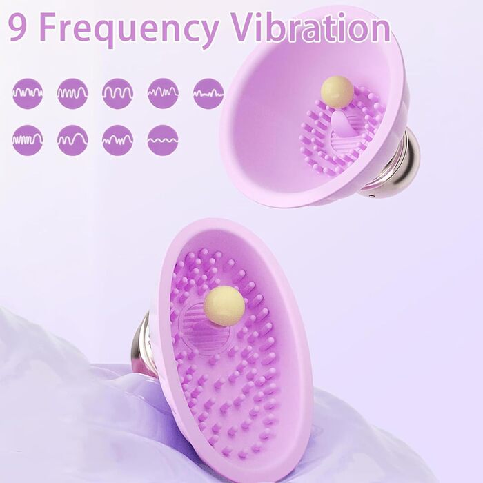 Вібратор для сосків PQKuss з силікону, масажер для клітора, 9 режимів вібрації, електричний, для жінок