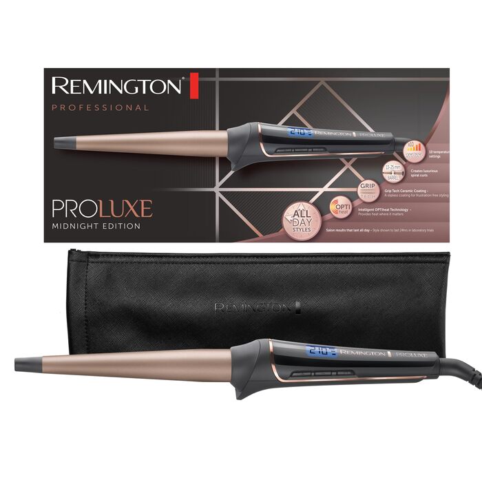 Випрямляч для волосся Remington PROluxe Midnight S9100B з керамічними пластинами 110 мм, цифровим дисплеєм та технологією OPTIheat (150-230°C)