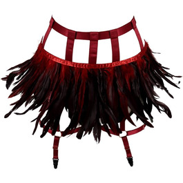 Жіночі мереживні набедрені стрічки, набедрені стрічки, пояс для шкарпеток, ремінь-підтяжки, готичний стиль, для клубів, вечірок, танців, фестивалів (білий, винний)