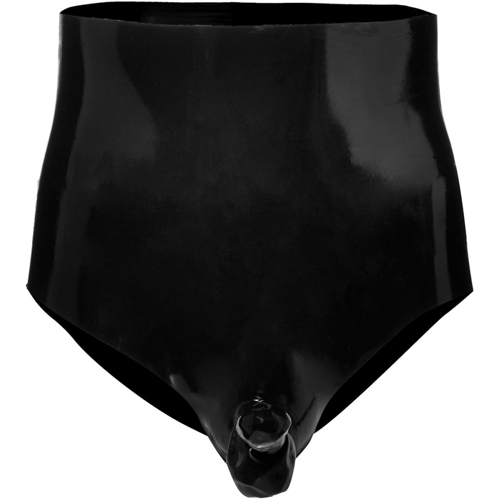 Чоловічі латексні штани Late X - облягаючі, з кишеню для статевого члена, чорного кольору, розмір L-XL