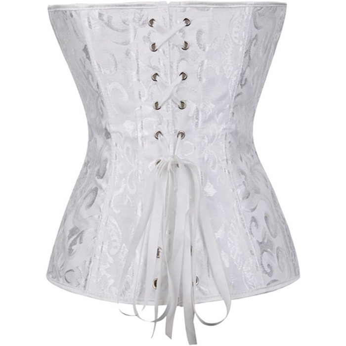 Корсетний топ CSKJ для жінок: готичний, вінтажний корсет, годинниковий корсет, повний бюст, зручний корсет, нижня білизна, корсет для вечірки, карнавалу, костюмів (Vampir, Steampunk, Piratenkostüm), 5XL, білий
