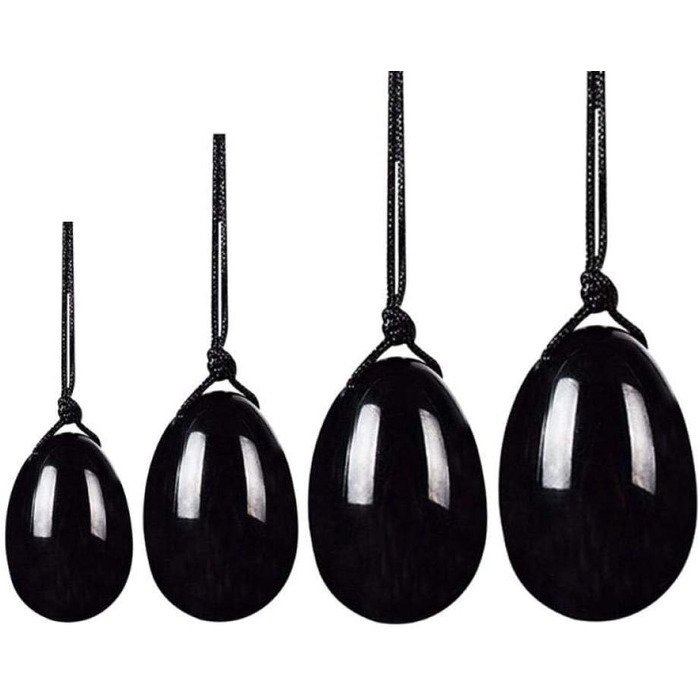 Набір для вагінального масажу з нефриту Yoni Egg - 40x25 мм, зелений