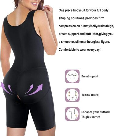 Корсет-боді KUMAYES для жінок, фігуроформуючий, бандаж після пологів, чорний, форма одягу Shapewear, з гачками