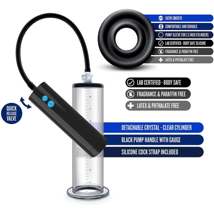 Електрична вакуумна помпа Guspiun для збільшення та покращення ерекції (для чоловіків)