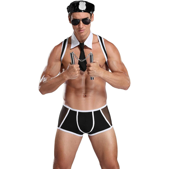 Манкіні Borat для чоловіків: сексуальна танга, V-подібний виріз, пляжний кінь, подарунок, спідня білизна, костюм Санти для Хелловіну та Різдва, універсальний розмір (чорний)