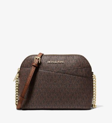 Жіноча шкіряна сумка-кросбоді Michael Kors Jet Set, середній розмір, колір Marron