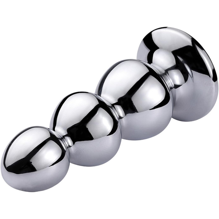 Анальний плагін з нержавіючої сталі з трьома перлами для масажу простати та сексуальних ігор. Підходить для чоловіків, жінок та пар.